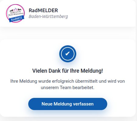 Erfolgreiche Übermittlung